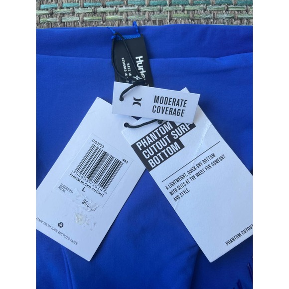 NWT Hurley Phantom Cut Out Surf Bottom Blue Black Size Lrg - Picture 2 of 15